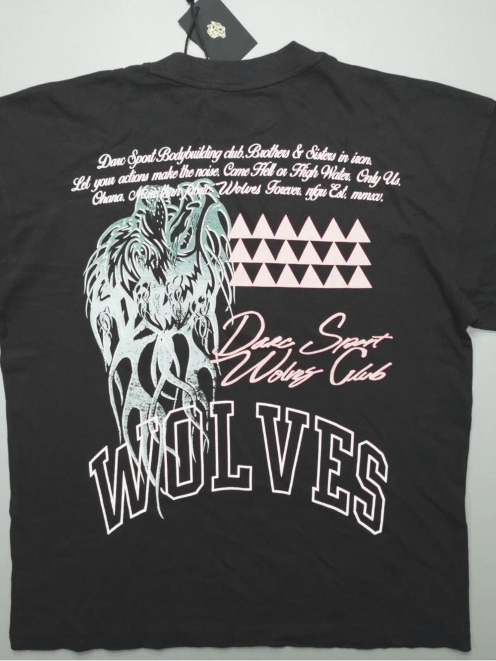 Darc Sport Wolves Graphic Tee - Black with White Print - Picture 2 of 7